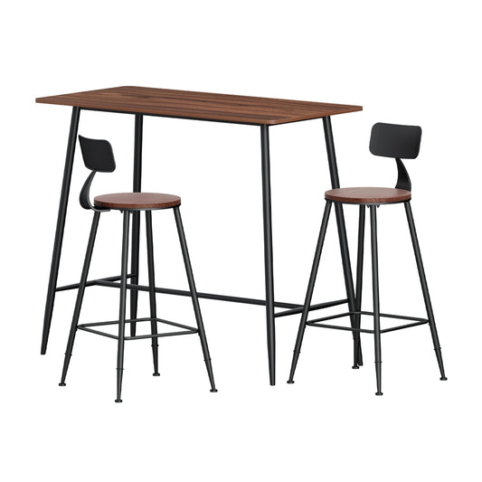 Artiss Bar Table and Stools Set Dining Desk Kitchen Chairs Cafe Pub-0