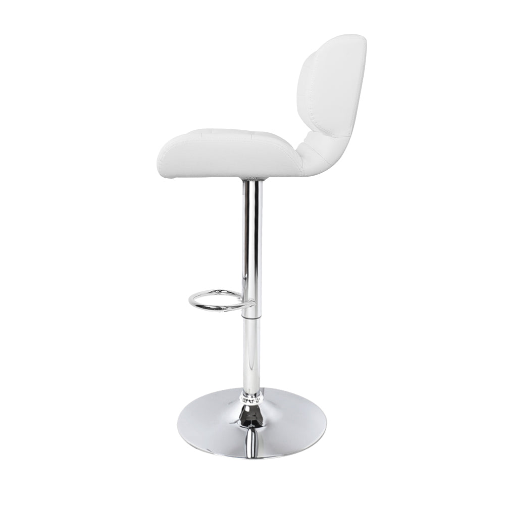 Artiss 2x Bar Stools Gas Lift Leather Padded White-3