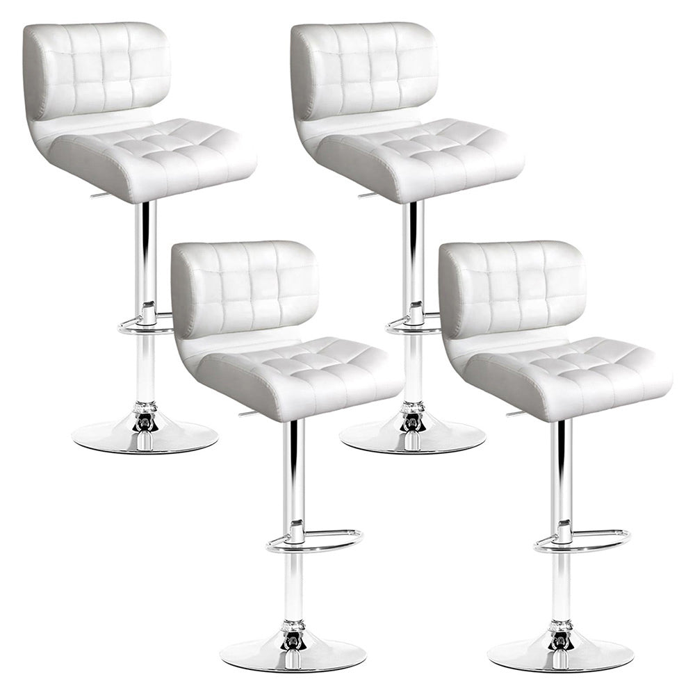 Artiss 4x Bar Stools Gas Lift Leather Padded White-0