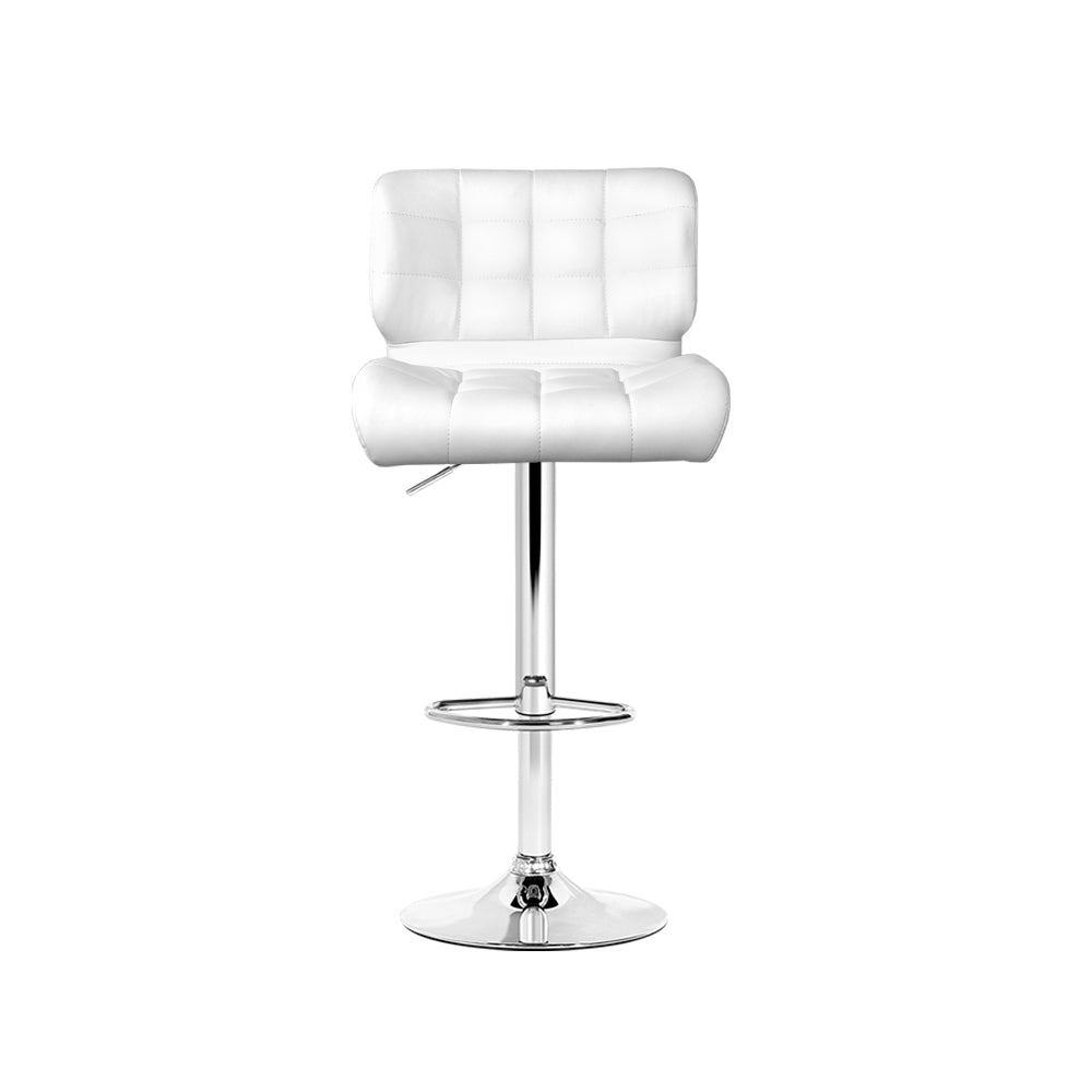 Artiss 4x Bar Stools Gas Lift Leather Padded White-2