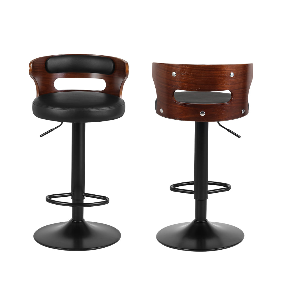 Artiss 2x Bar Stools Gas Lift Faux Leather-2