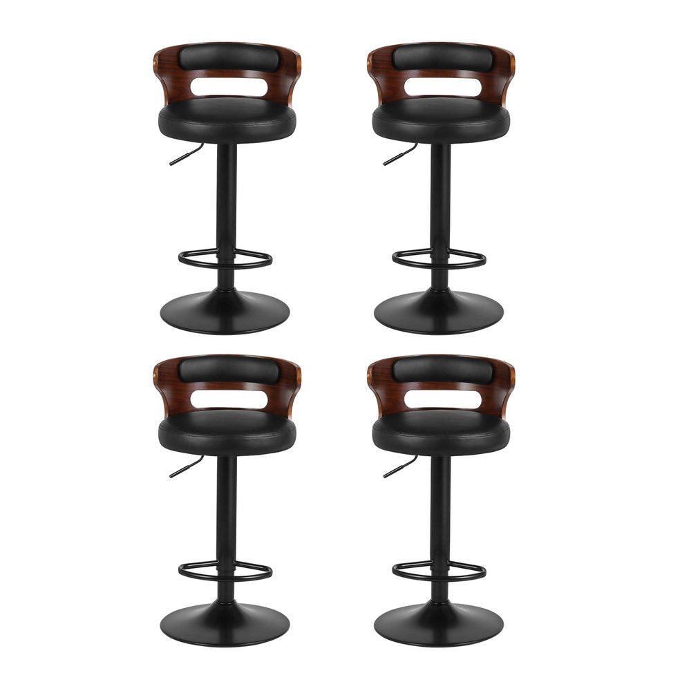 Artiss 4x Bar Stools Gas Lift Faux Leather-2