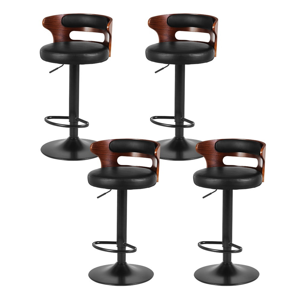 Artiss 4x Bar Stools Gas Lift Faux Leather-6