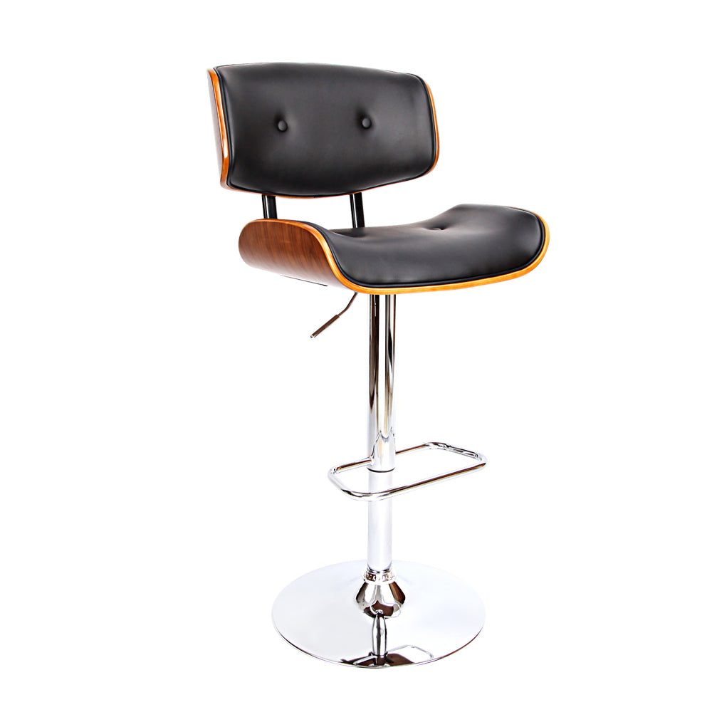 Artiss Bar Stools Gas Lift Leather Black-0