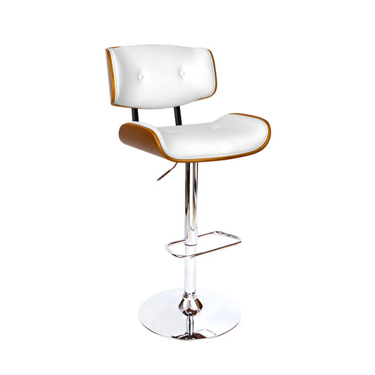 Artiss Bar Stools Gas Lift Leather White-0