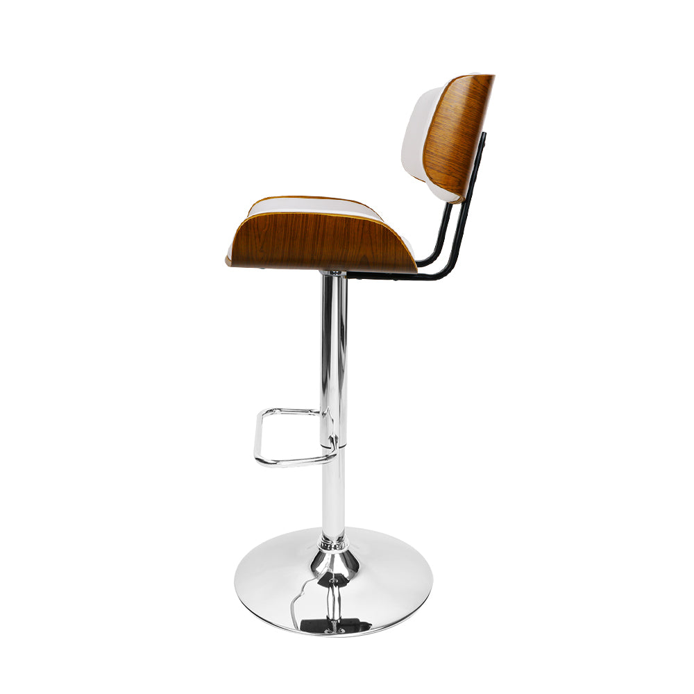 Artiss Bar Stools Gas Lift Leather White-3