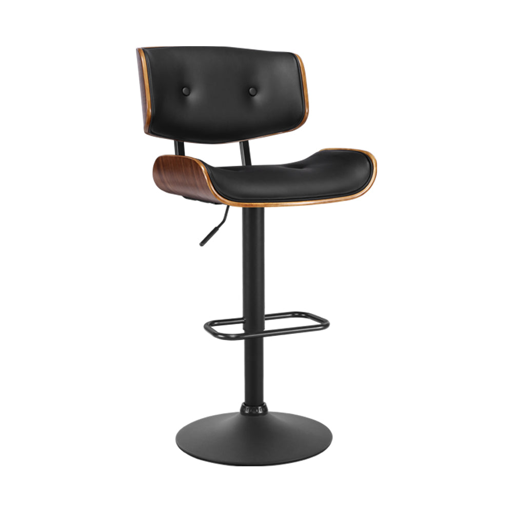 Artiss Bar Stools Gas Lift Leather All Black-0