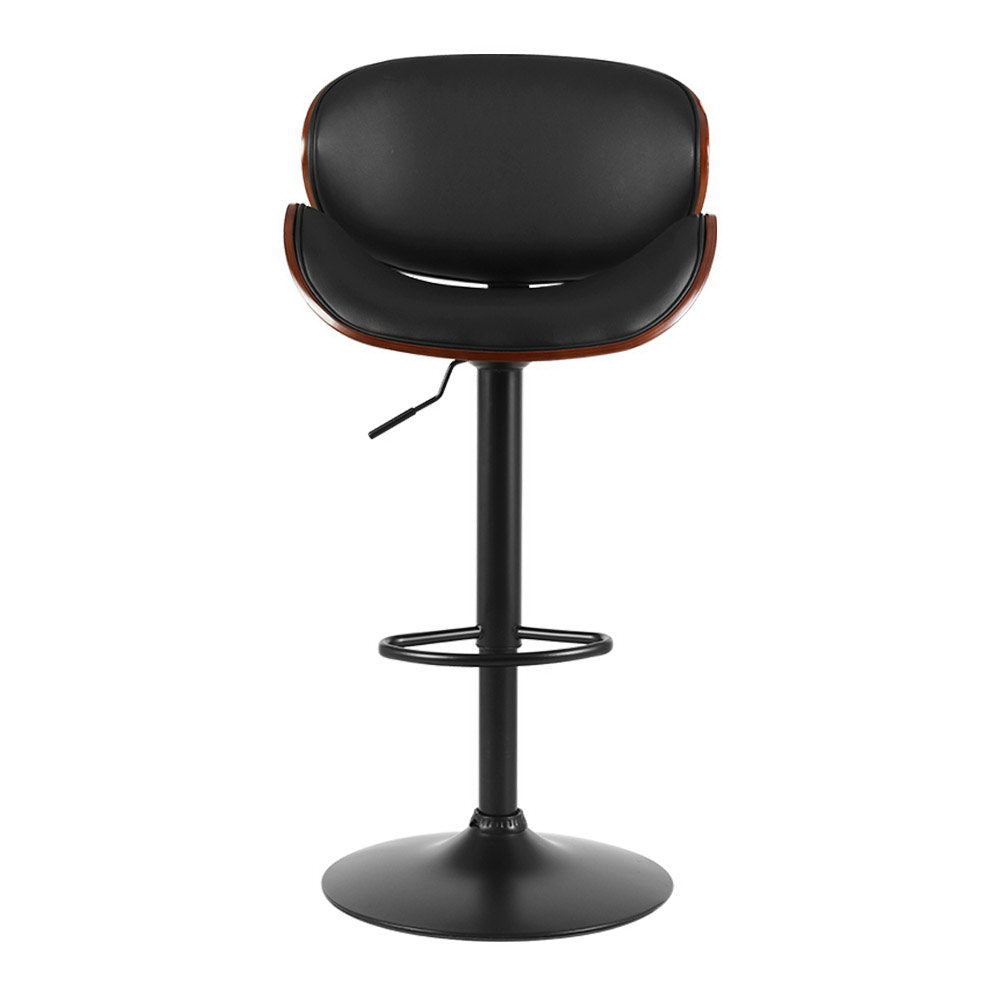 Artiss Bar Stools Kitchen Leather Barstools Swivel Gas Lift Vintage Chairs Black-2