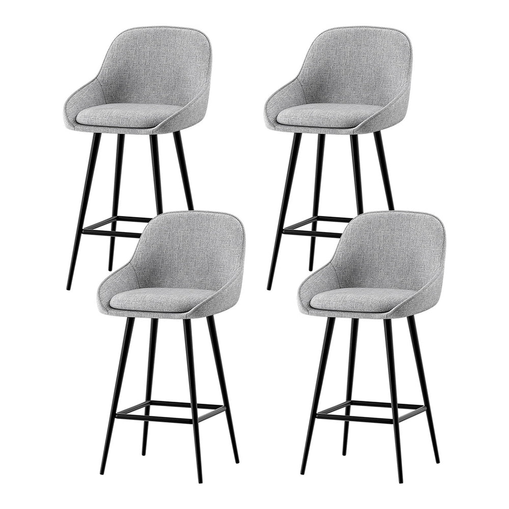 Artiss 4x Bar Stools Upholstered Stool Counter Seat Kitchen Dining Chairs-6
