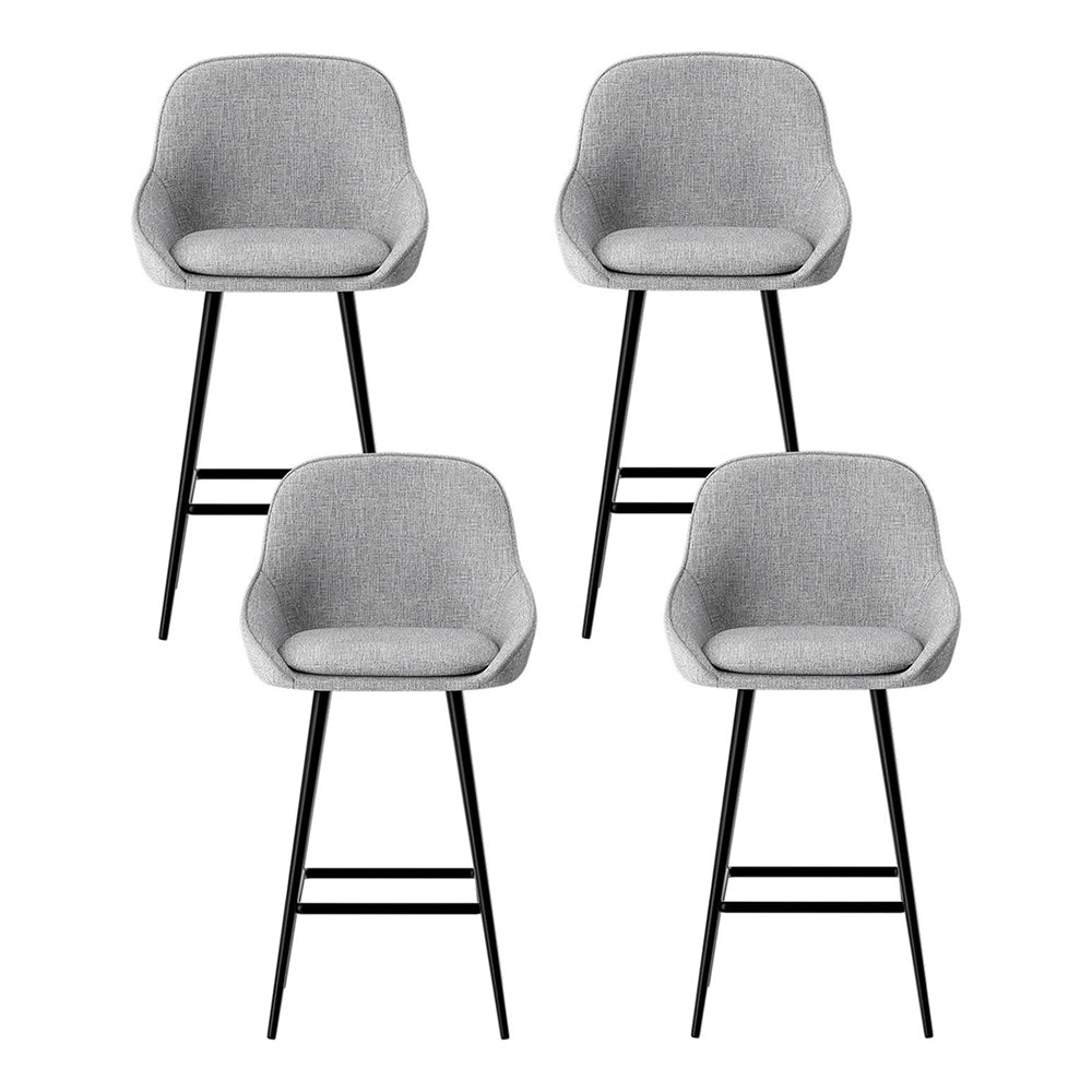 Artiss 4x Bar Stools Upholstered Stool Counter Seat Kitchen Dining Chairs-2