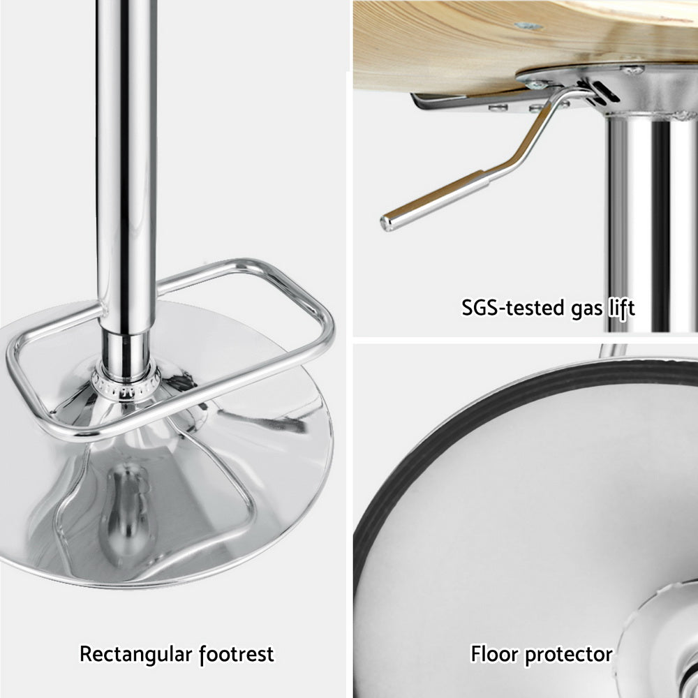 Artiss 4x Bar Stools Adjustable Leather Chairs-5