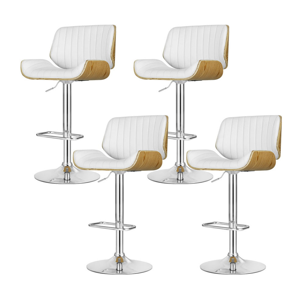 Artiss 4x Bar Stools Adjustable Leather Chairs-6