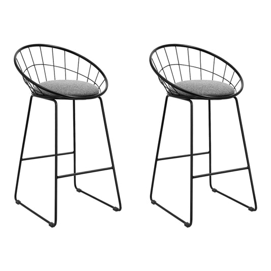 Artiss 2x Bar Stools Padded Seat Metal-0