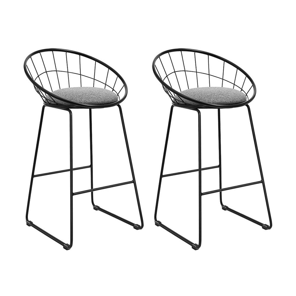 Artiss 2x Bar Stools Padded Seat Metal-7