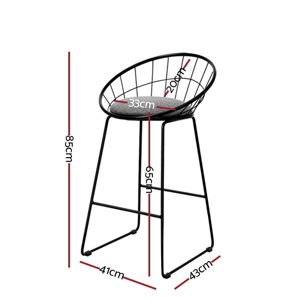 Artiss 4x Bar Stools Padded Seat Metal-1