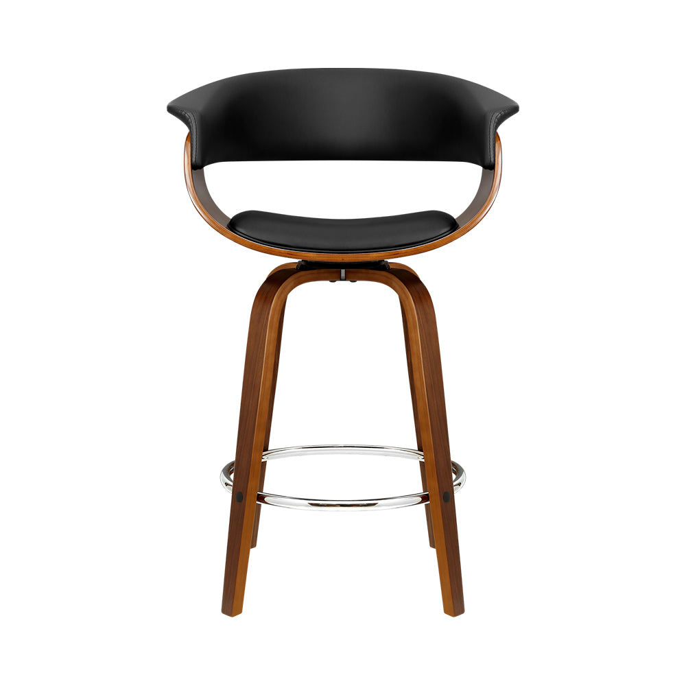 Artiss Bar Stools Swivel PU Seat Wooden-2