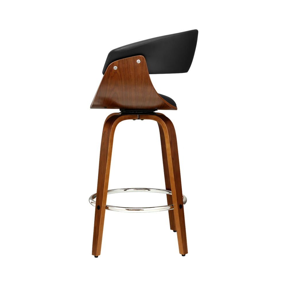 Artiss Bar Stools Swivel PU Seat Wooden-3