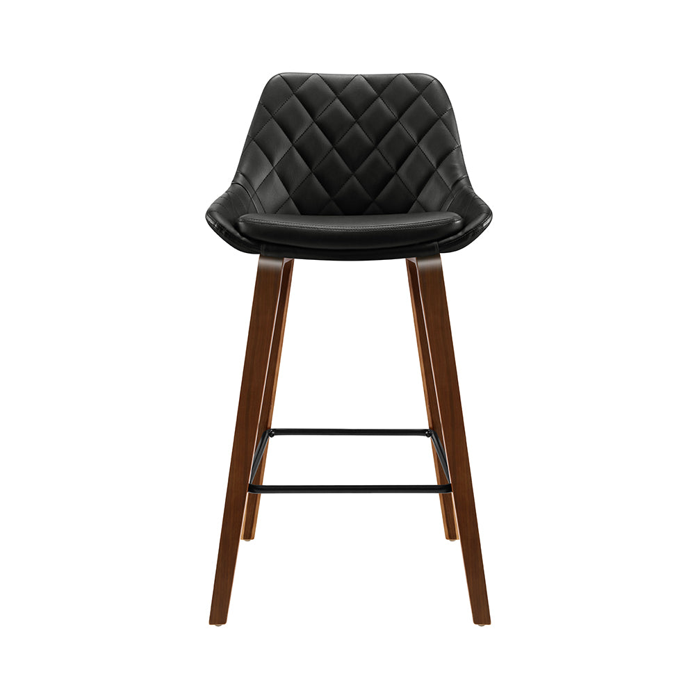 Artiss 2x Bar Stools PU Seat Wooden-2