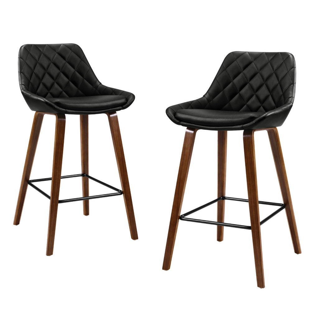 Artiss 4x Bar Stools PU Seat Wooden-0