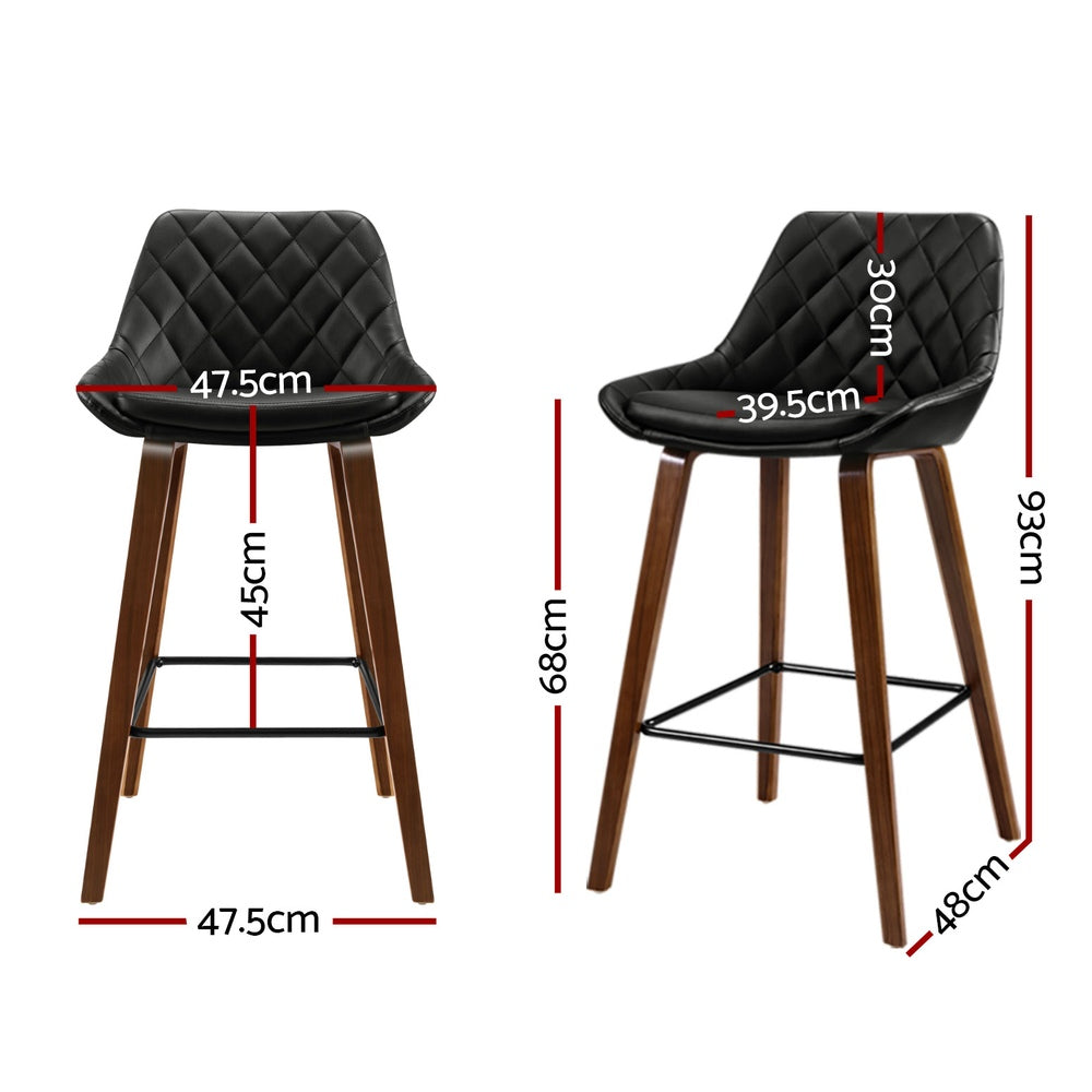 Artiss 4x Bar Stools PU Seat Wooden-1