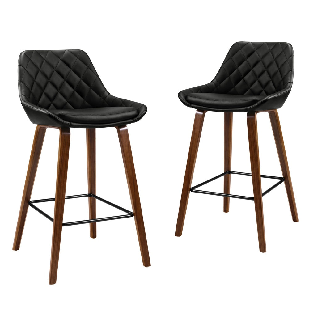 Artiss 4x Bar Stools PU Seat Wooden-2