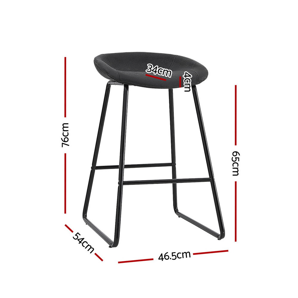 Artiss 4x Bar Stools Kitchen Dining Chairs Counter Stool PU Leather Metal-1