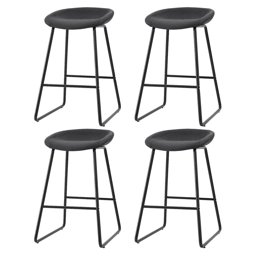 Artiss 4x Bar Stools Kitchen Dining Chairs Counter Stool PU Leather Metal-6