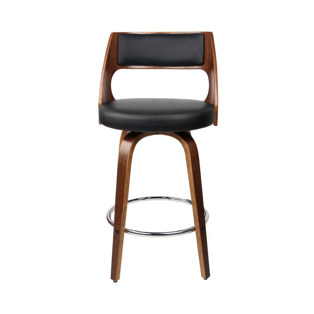 Artiss 2x Bar Stools Swivel Leather Chair 65cm-2