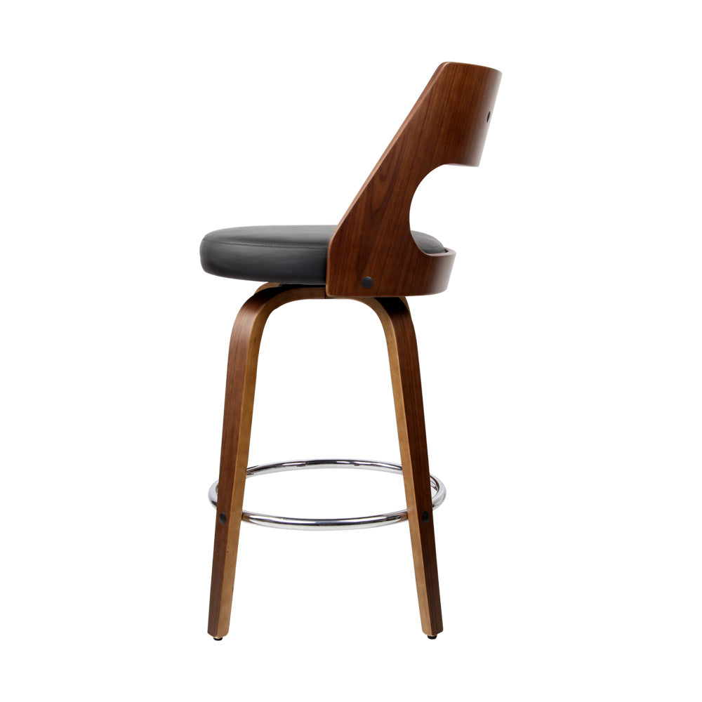 Artiss 2x Bar Stools Swivel Leather Chair 65cm-3