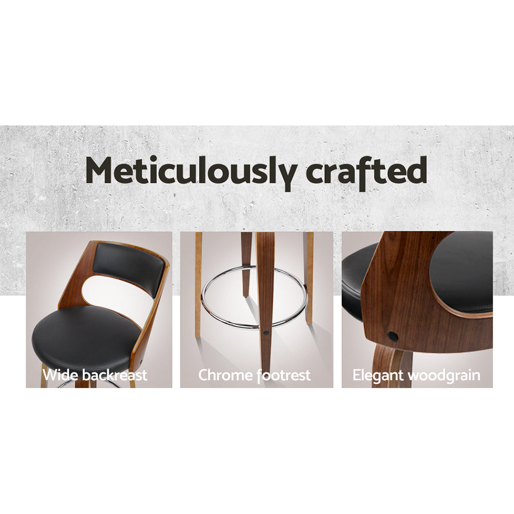 Artiss 2x Bar Stools Swivel Leather Chair 65cm-4