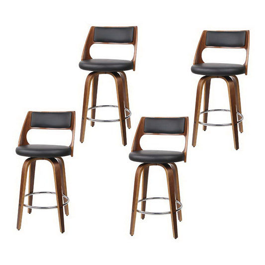 Artiss 4x Bar Stools Swivel Leather Chair 65cm-0