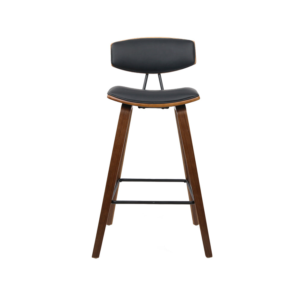 Artiss 4x Bar Stools Leather Padded w/Backrest-2