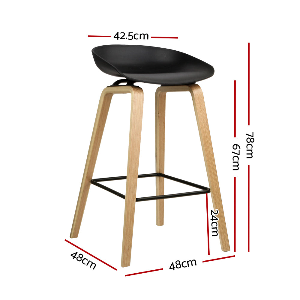 Artiss 2x Bar Stools Wooden-1