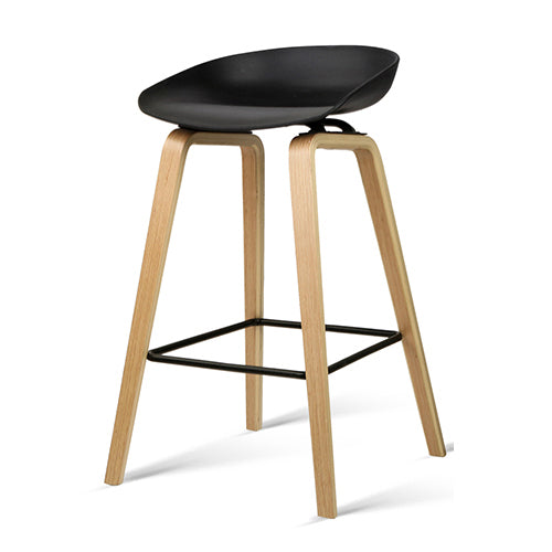 4x Artiss Bar Stools Kitchen Counter Stool Dining Chairs Wooden Black-0