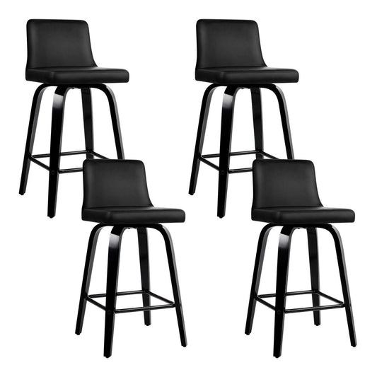 Artiss Bar Stools Kitchen Leather Barstools Swivel Wooden Chairs X4-0