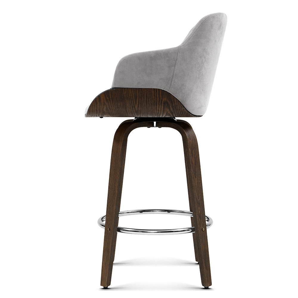 Artiss Bar Stools Swivel Velvet Padded Wooden-2