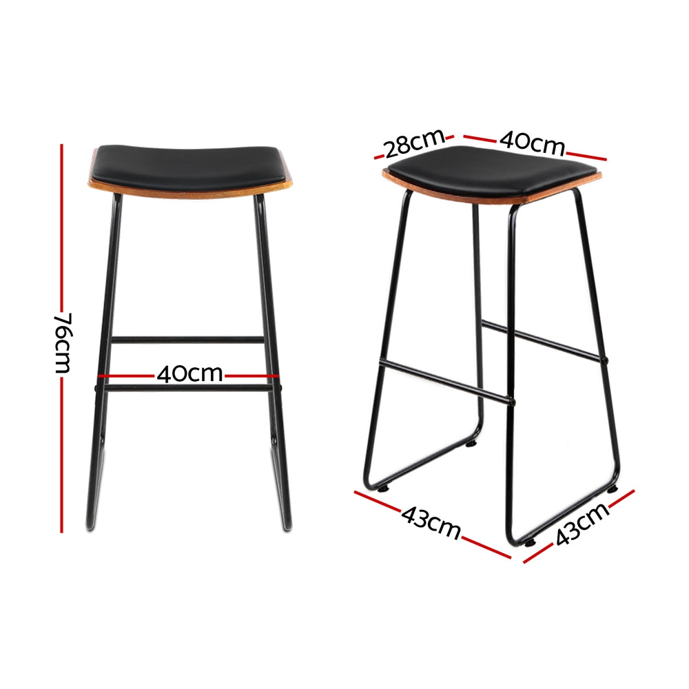 Artiss Bar Stools Kitchen Counter Stools Metal Chairs x2-1