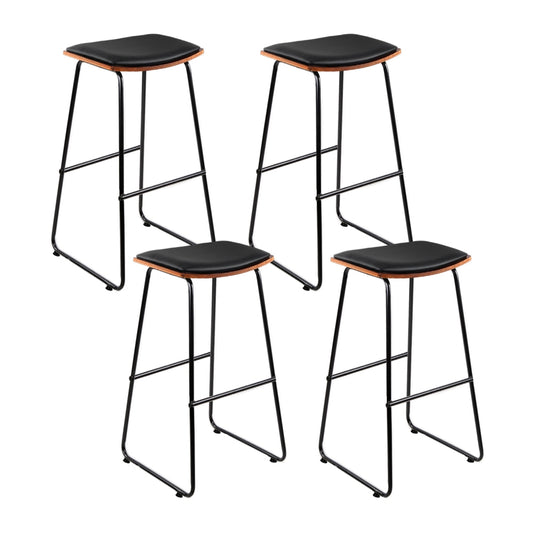 Artiss 4x Bar Stools Leather Padded Metal-0