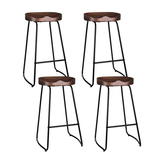 Artiss 4x Bar Stools Tractor Seat 75cm Black-0