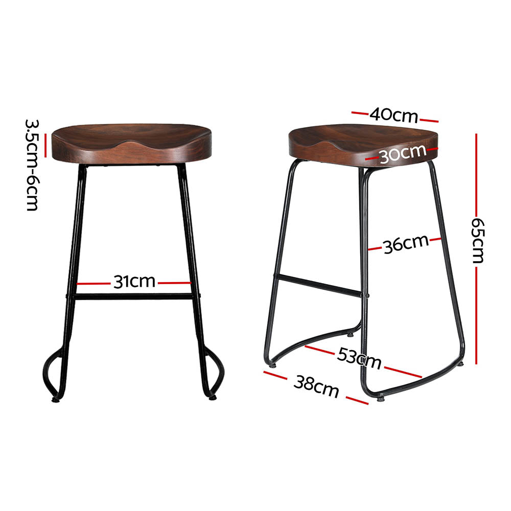 Artiss 2x Bar Stools Tractor Seat 65cm-1