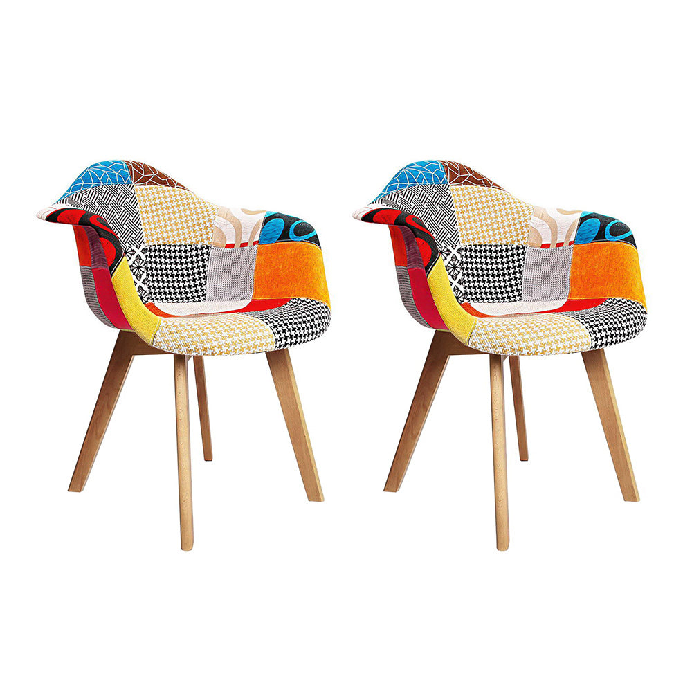 Artiss Dining Chairs Set of 2 Fabric Retro Replica DSW-0