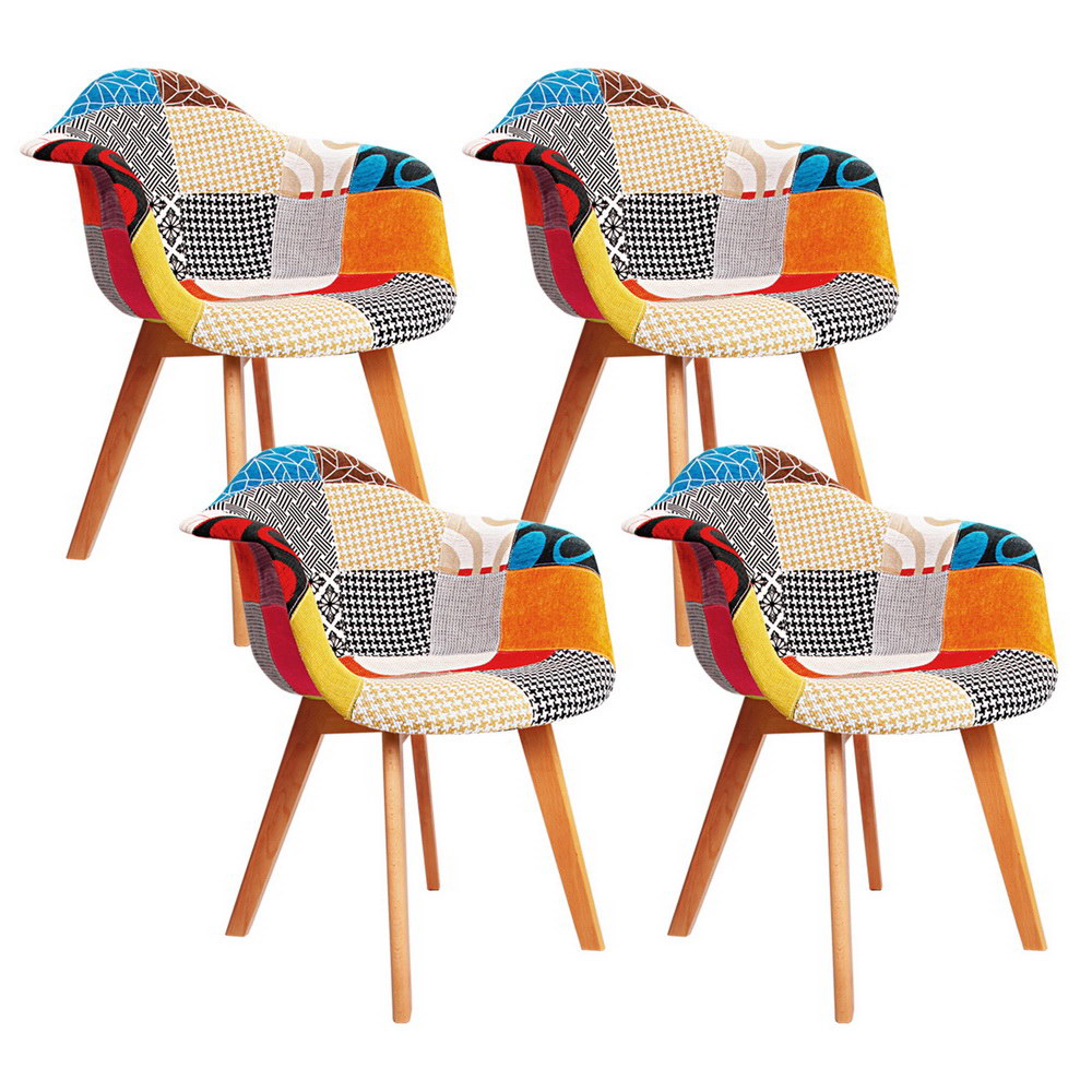 Artiss Dining Chairs Set of 4 Fabric Retro Replica DSW-0
