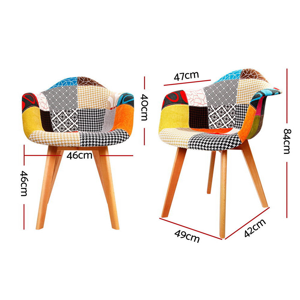 Artiss Dining Chairs Set of 4 Fabric Retro Replica DSW-1