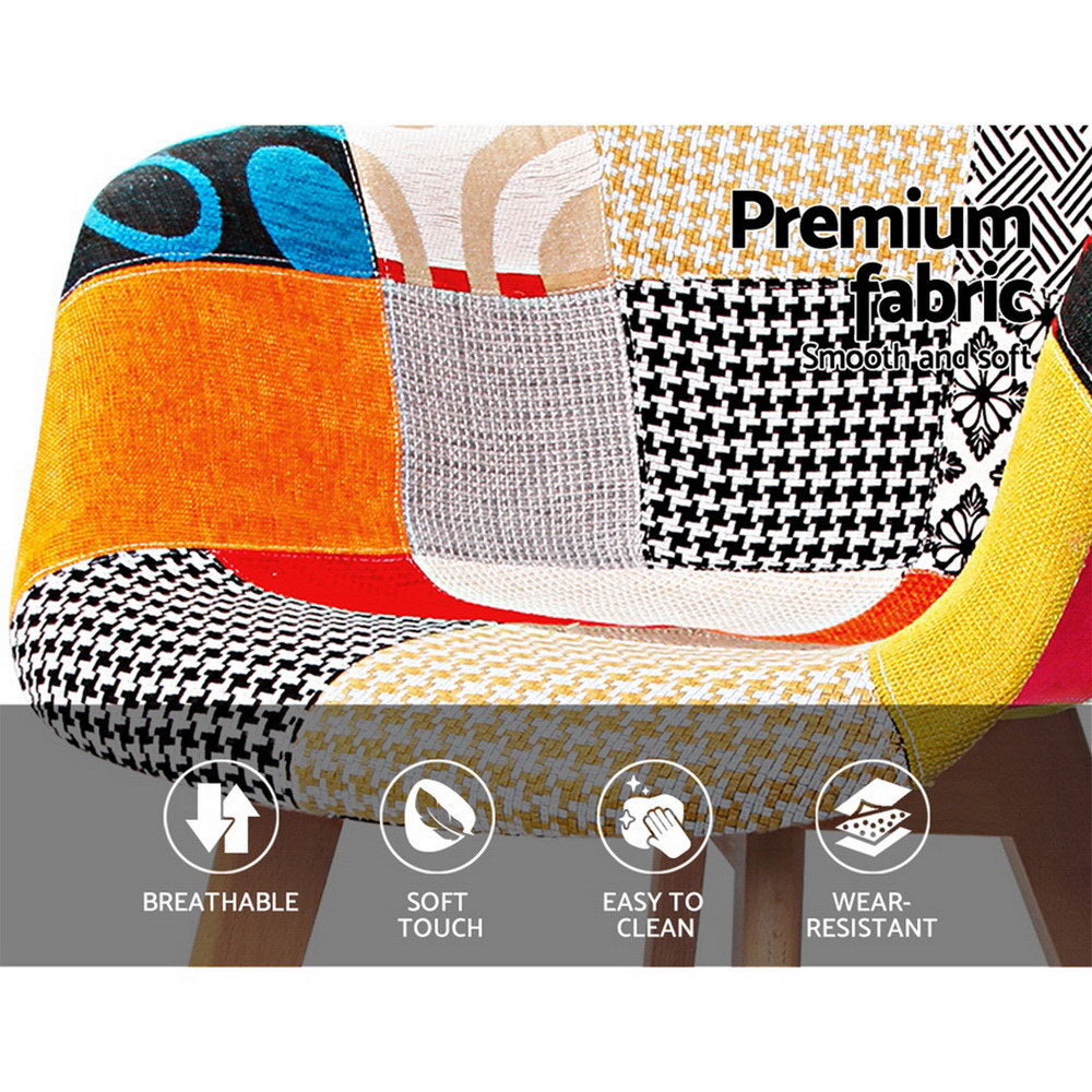 Artiss Dining Chairs Set of 4 Fabric Retro Replica DSW-2