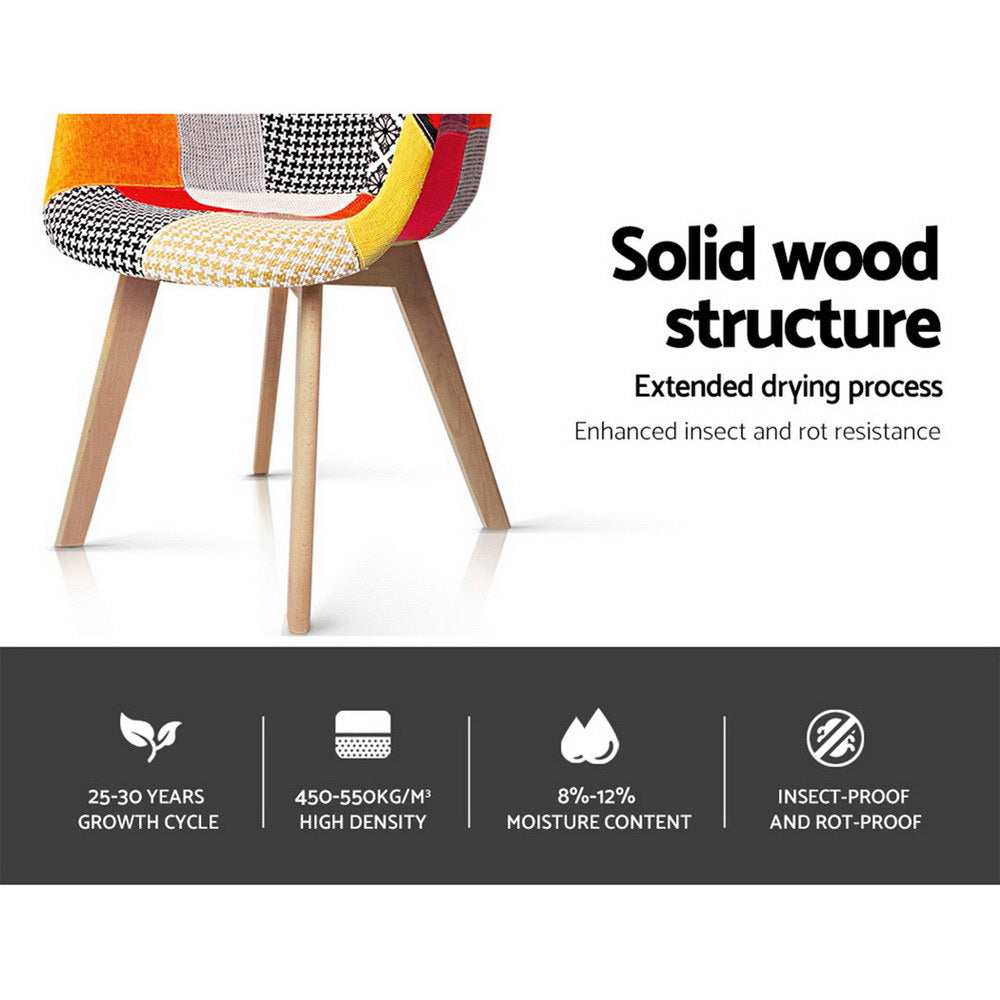 Artiss Dining Chairs Set of 4 Fabric Retro Replica DSW-6