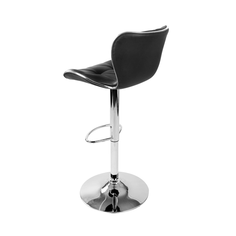 Artiss 2x Bar Stools Gas Lift Leather Seat Black-6