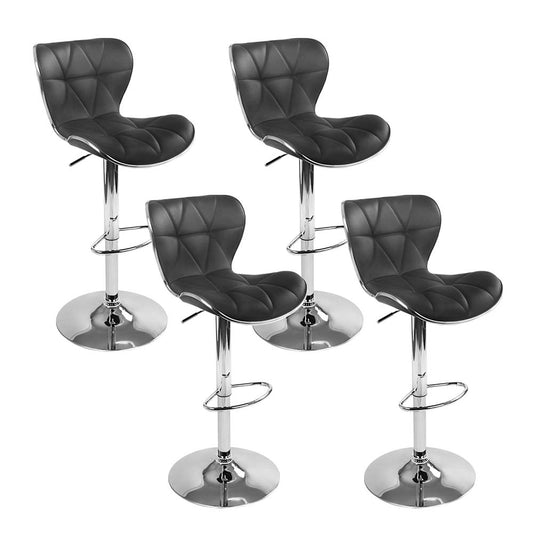 Artiss 4x Bar Stools Gas Lift Leather Seat Black-0