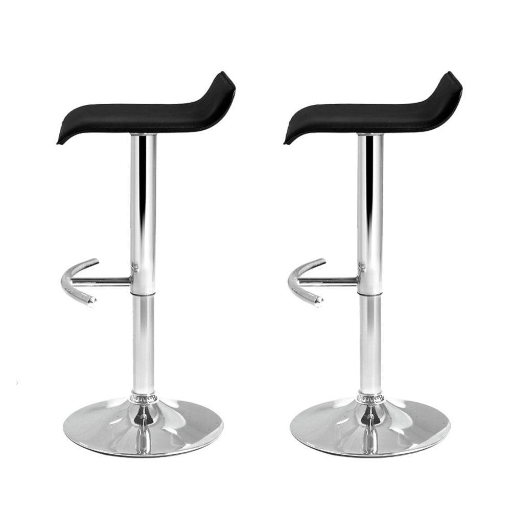 Artiss 2x Bar Stools Adjustable Gas Lift Chairs Black-3