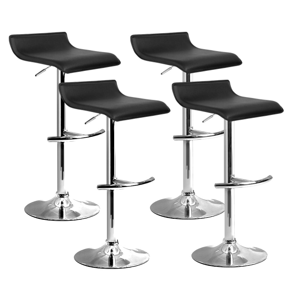 Artiss 4x Bar Stools Adjustable Gas Lift Chairs Black-0