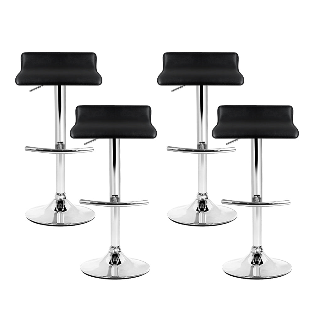 Artiss 4x Bar Stools Adjustable Gas Lift Chairs Black-2